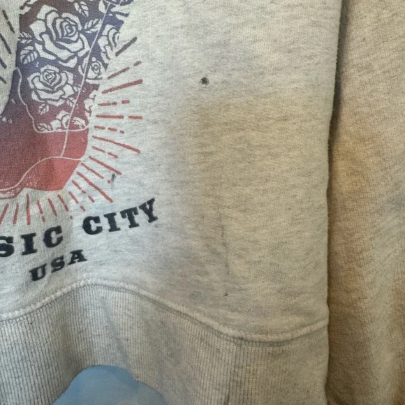 OshKosh B’gosh Nashville Music City Graphic Cropped Sweatshirt - Grey- size 6-6X - Picture 2 of 4